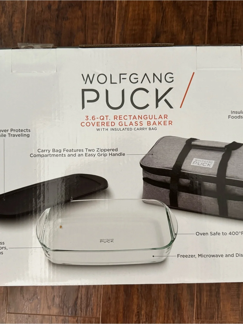 Wolfgang Puck 3.6-Qt Rectangular Covered Glass Baker - Clear